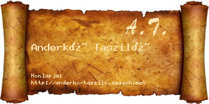 Anderkó Tasziló névjegykártya